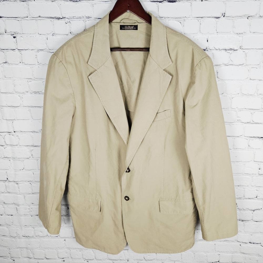 L. L. BEAN | Easy Care travel 2-button khaki casual blazer sport coat